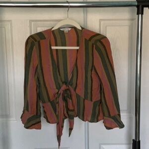 American eagle striped tie crop top